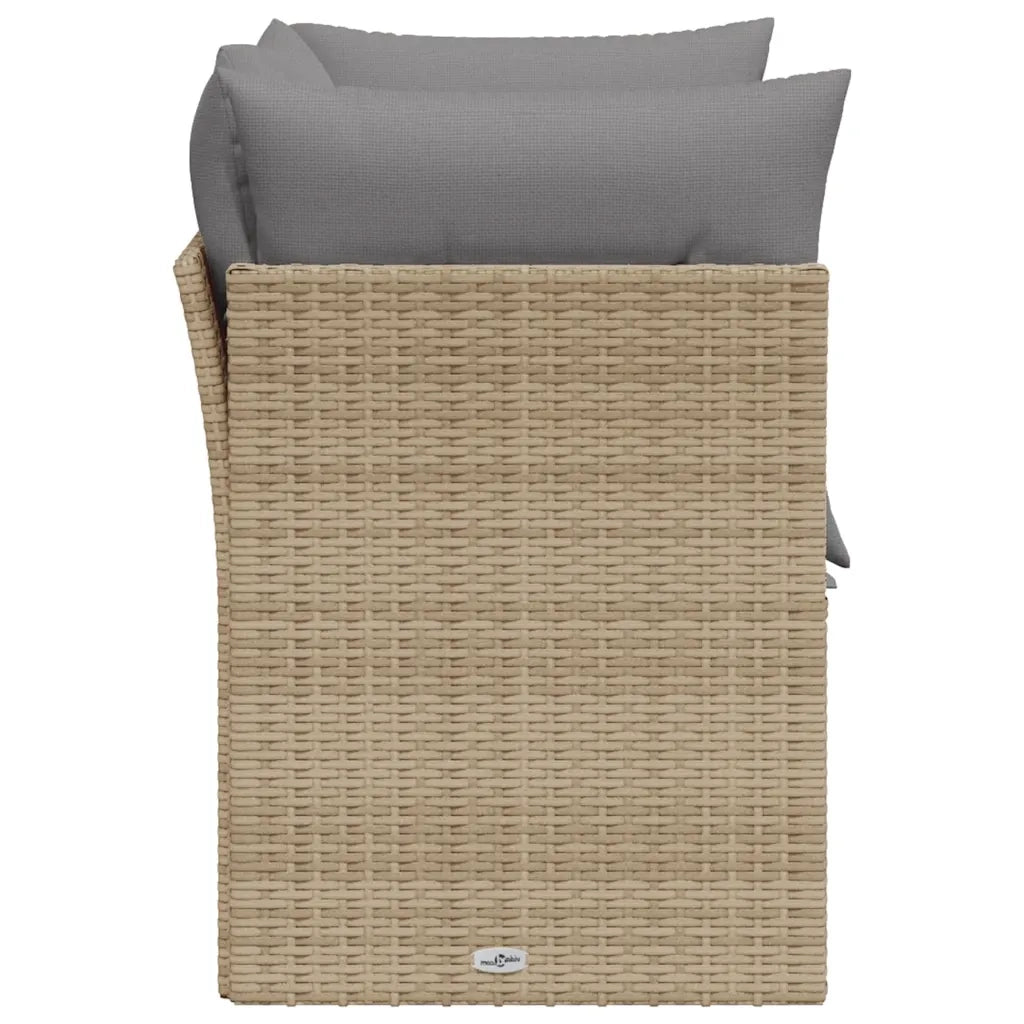 Divano da Giardino con Cuscini a 2 Posti-Sofa da giardino Beige in Polyrattan 169611