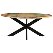 Tavolo da Pranzo Rotondo 175x75cm in Legno Massello di Recupero 321685