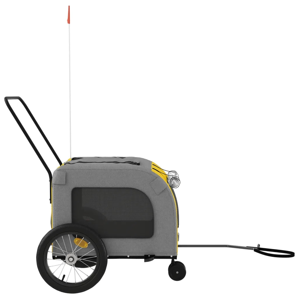 Rimorchio da Bici per Animali Giallo e Grigio Oxford e Ferro CFW2458217