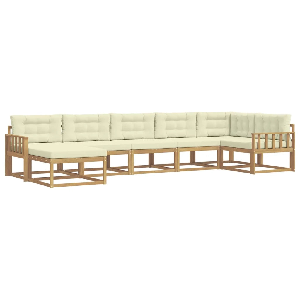 Set di divani da esterno con cuscino 7 pcs Bianco e Crema 3386754