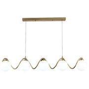 Lampadario a sospensione moderno da soffitto con 5 sfere in vetro bianco per G9