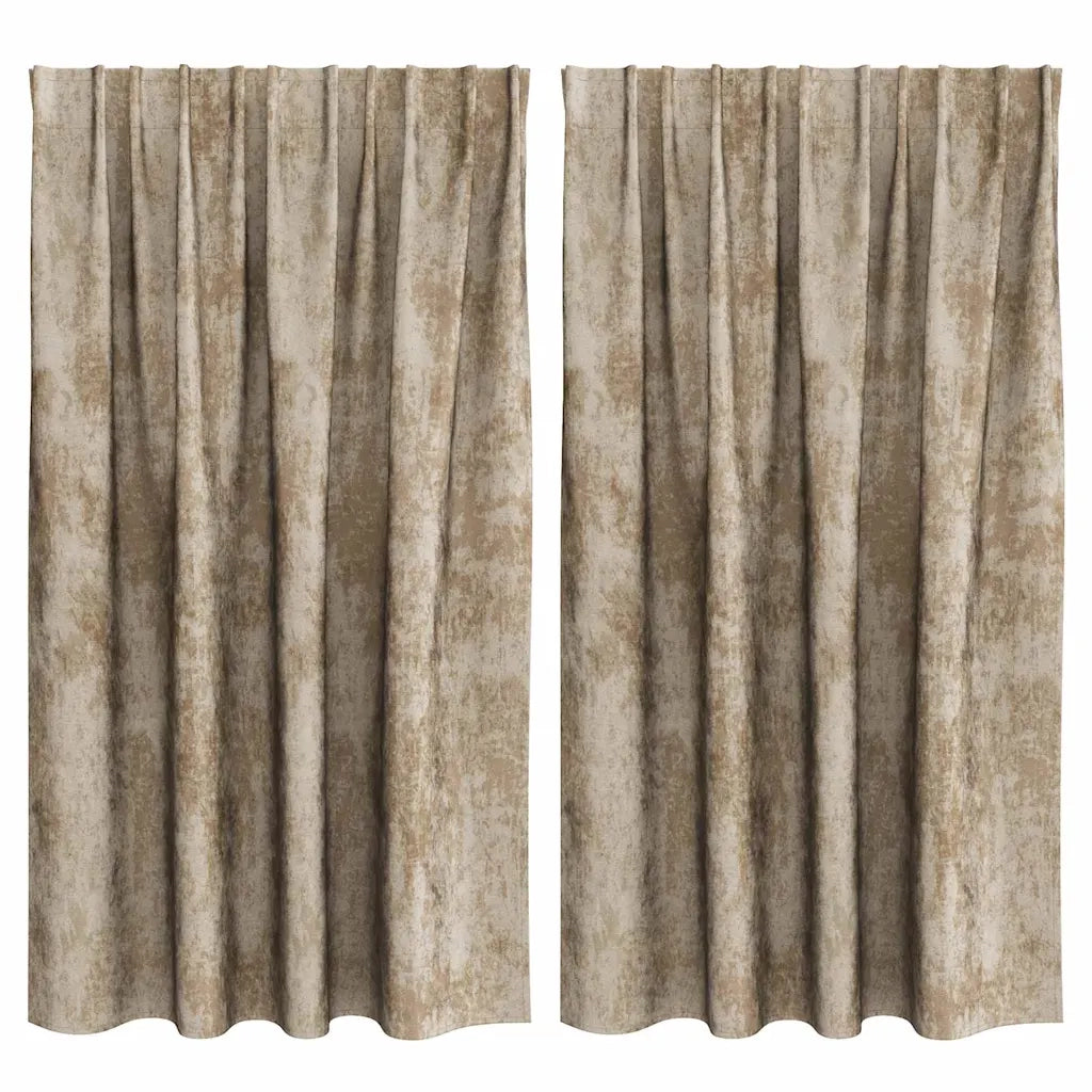Tende in Velluto con tende 2 pcs Champagne 140 x 140 cm Velluto 4107708