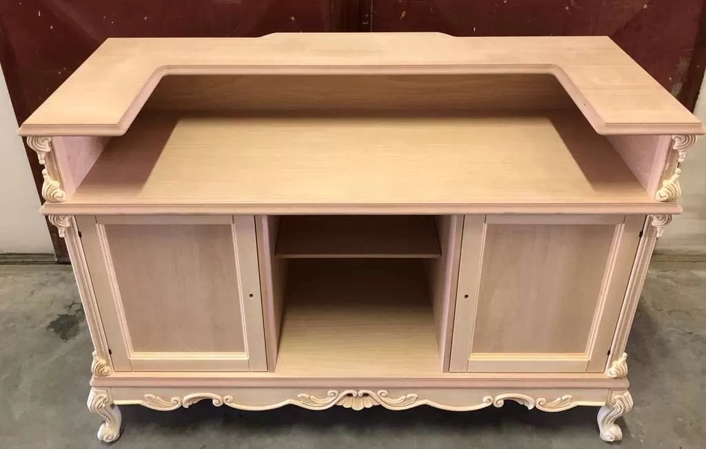 Bancone da bar classico barocco legno grezzo 164x68x115 - Mobili 2G