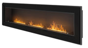 Camino a Bioetanolo da Parete/Incasso 180x49 cm Frame 1800 Nero con Vetro