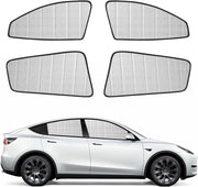 Ombrello solare pieghevole per finestrini laterali auto - Protezione dal sole - Set da 4 - Adatto per Tesla Model Y 2019-2024