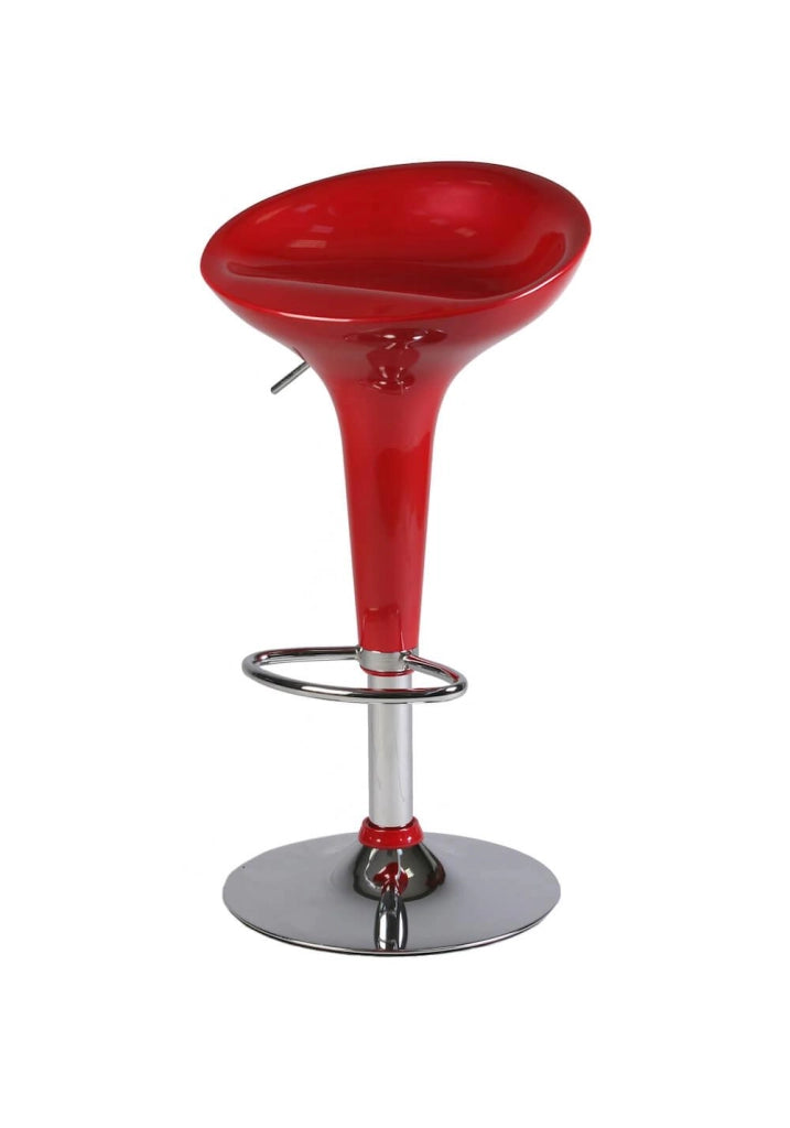 Sgabello da Bar in Abs Rosso Ed Acciaio Tosini Hc 148R