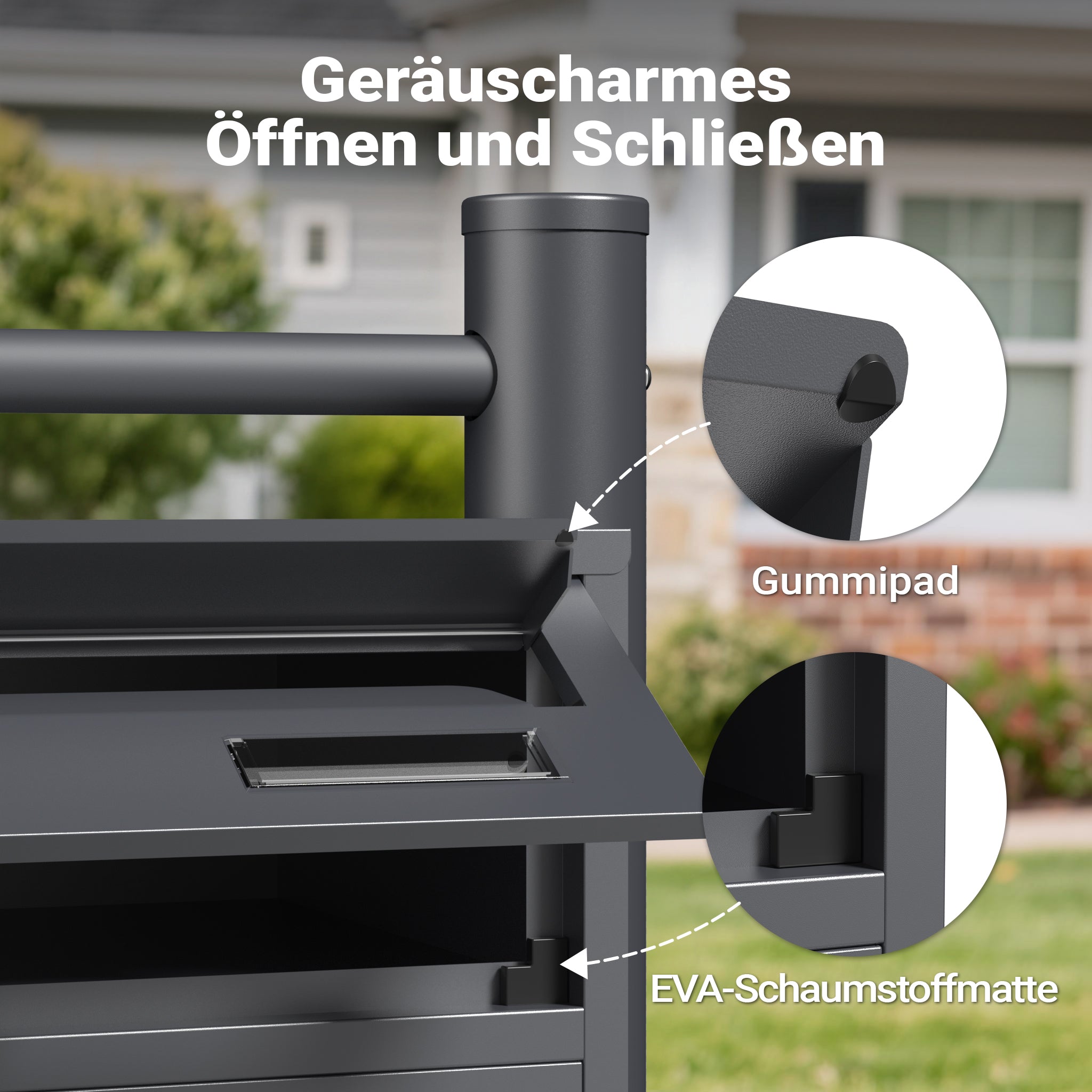 Cassetta postale condominiale autoportante, 6 posti, antracite, 945 x 270 x 1200 mm, 2 moduli