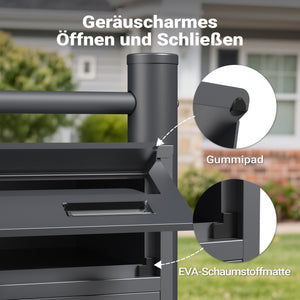 Cassetta postale condominiale autoportante, 6 posti, antracite, 945 x 270 x 1200 mm, 2 moduli