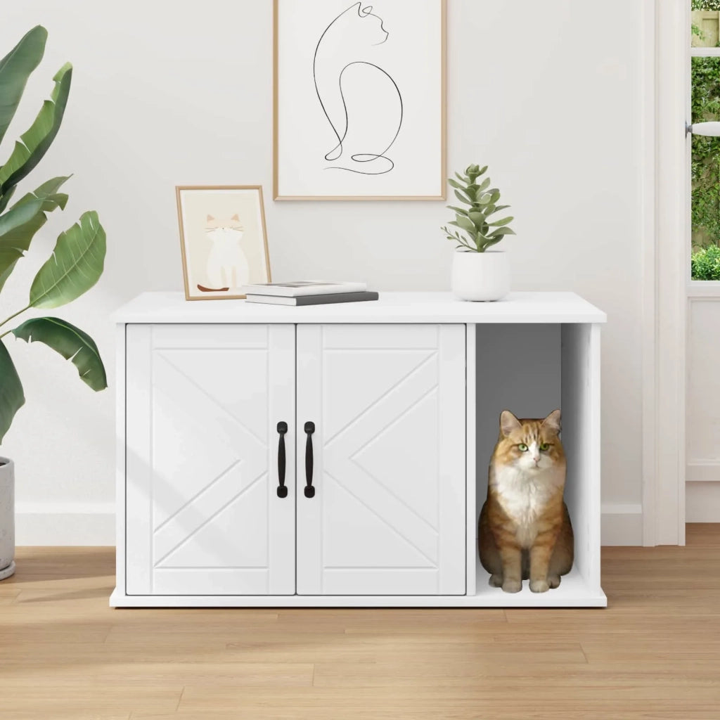 Casa per Gatti Bianco 85 x 55 x 50 cm Legno multistrato