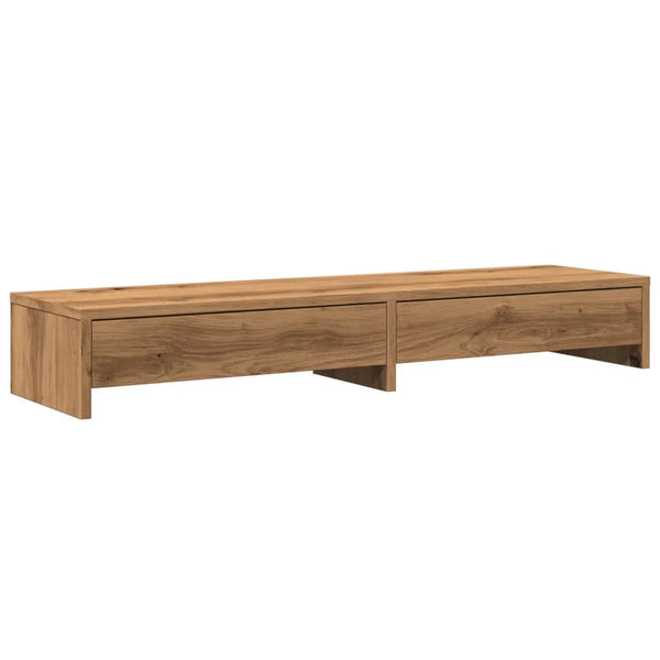 Supporto per monitor mobile da scrivania con cassetti legno ingegnerizzato lavorato a mano marrone 02_0044962