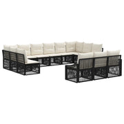 Set Divano da Giardino 13 pcs Nero polyrattan 3436156