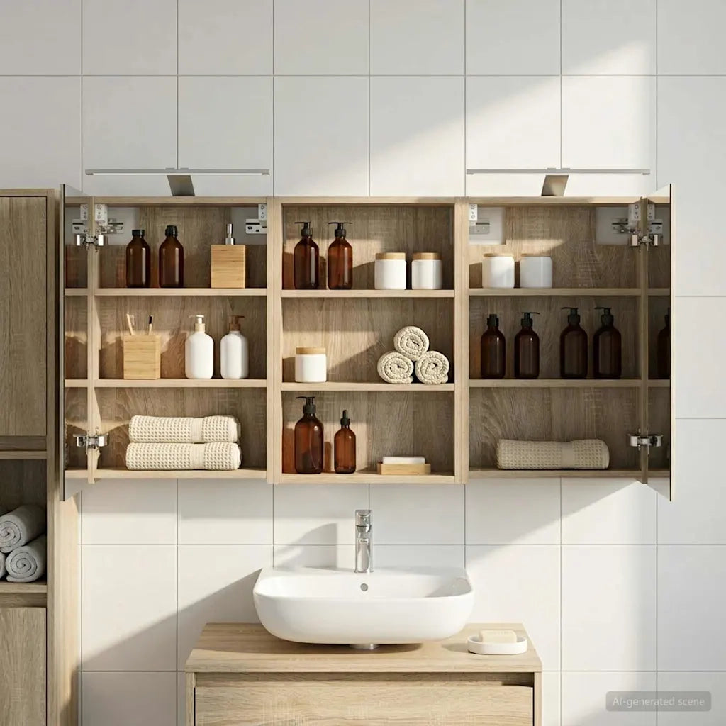 Set di Armadi da Bagno con porta 3 pcs 120 x 10,5 x 60,5 cm 3403738