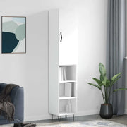 Credenza-Buffet-Armadio da cucina Bianca 34,5x34x180 cm in Legno Multistrato 689616