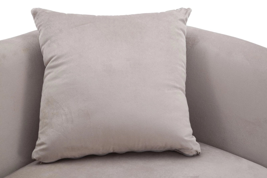 Divanetto in tessuto grigio con gambe dorate cm 127x74x71