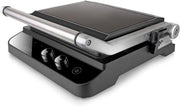 Tostapane 2 in 1 con Display LCD - Temperatura Regolabile - Clip di Blocco - Fornello a Cottura per Tost e Panini - Grill a Contatto Ripiegabile - Antiscorrosione
