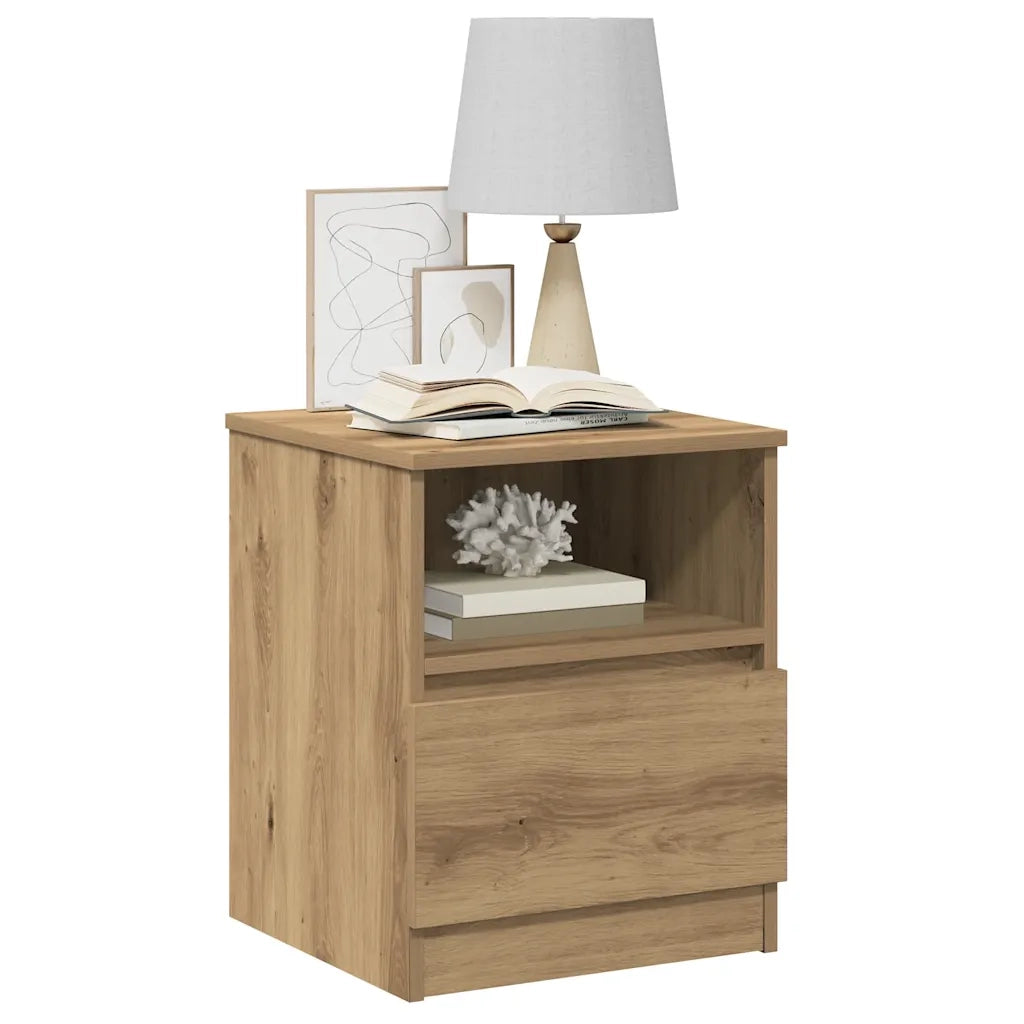 Comodini 2 pz-Set di 2 Tavolino da notte Rovere Artigianale 40x40x50 cm Legno Multistrato