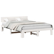 Letto matrimoniale | Letto per adulti | Struttura del letto Bianco 150 x 200 cm Pino massello