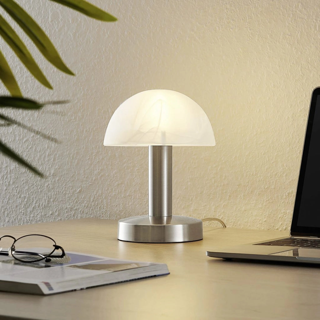 Lampada tavolo FYNN II argento metallo E14 Trio 599100107