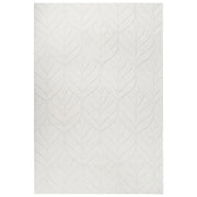 Tappeto in pelliccia sintetica di coniglio, bianco sporco, in poliestere, 160 x 230 cm, morbido e a pelo lungo, motivo a foglie