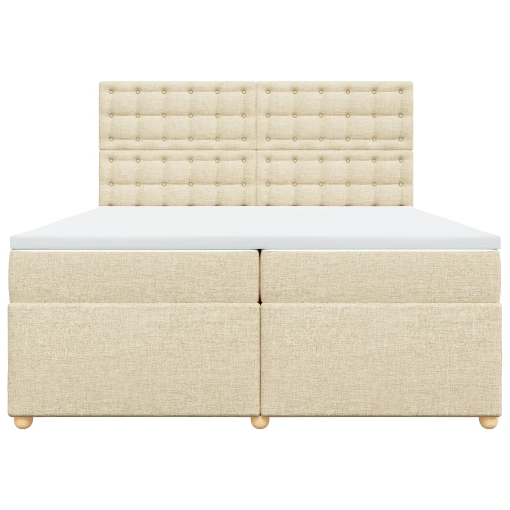 Giroletto a Molle con Materasso Crema 200x200 cm in Tessuto 3291406