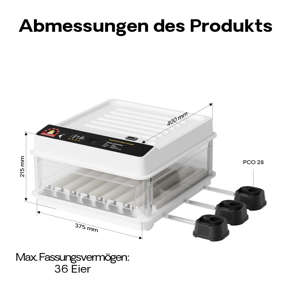 Fudajo Incubatrice per uova automatica, incubazione per 36 uova, 45 W con sistema di rotazione, controllo della temperatura e regolazione dell'umidità, allevamento pulcini