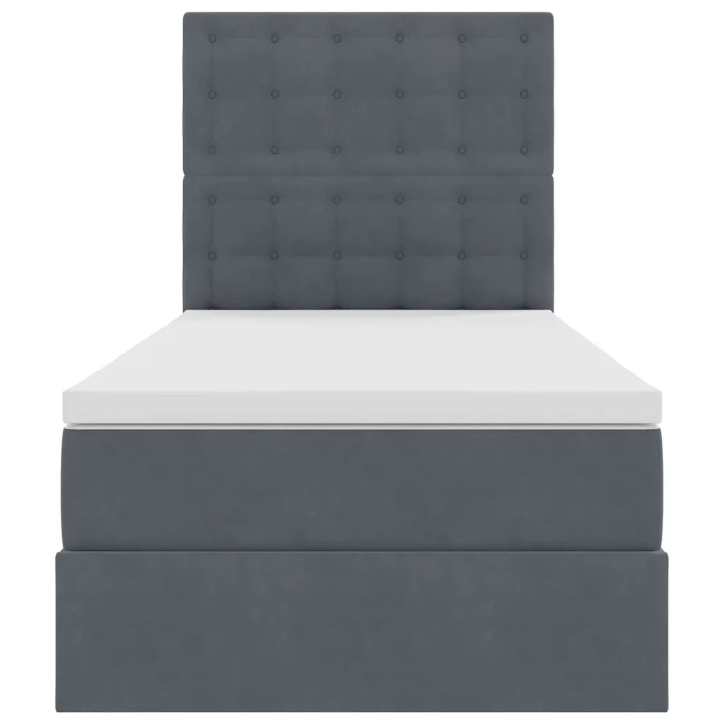 Letto con contenitore e materasso Grigio scuro 90 x 190 cm