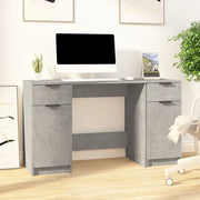 Scrivania con Mobile Laterale Grigio Cemento Legno Multistrato 3115911