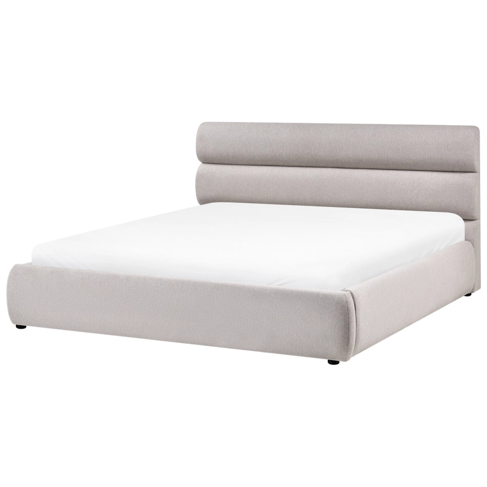 Letto matrimoniale con struttura in tessuto 180 x 200 cm Contenitore grigio Design moderno