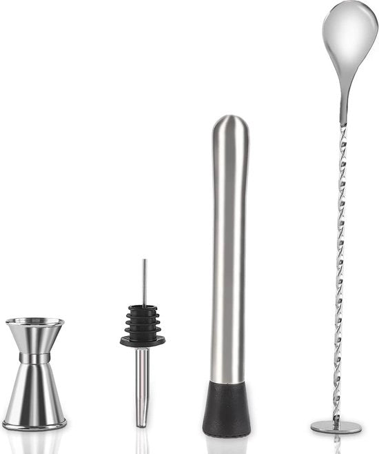 Set di stampi per cocktail con jigger e cucchiaio da mescolare - attrezzatura da bar per drink perfetti