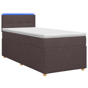 Letto box spring con materasso Marrone Scuro 100 x 200 cm 3452355
