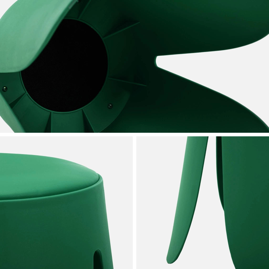 Set 4 sgabelli impilabili in ecopelle, verde