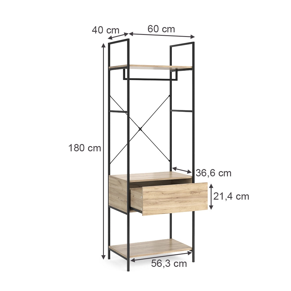 Vicco Armadio Legno 60 x 180 cm con cassetto