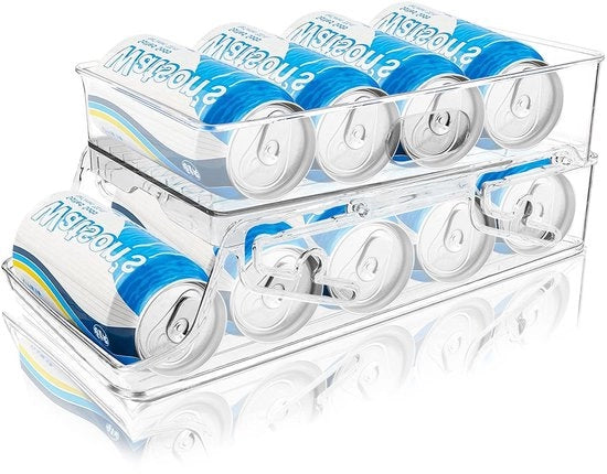 Dispensatore automatico per lattine - Organizzatore chiaro per bibite, birra e snack in cucina e sul bancone