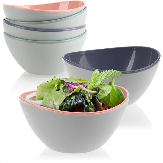 Set di 6 ciotole per insalata - Piccole ciotole per insalata, snack, noci e frutta - Ciotole decorative per snack lavabili in lavastoviglie