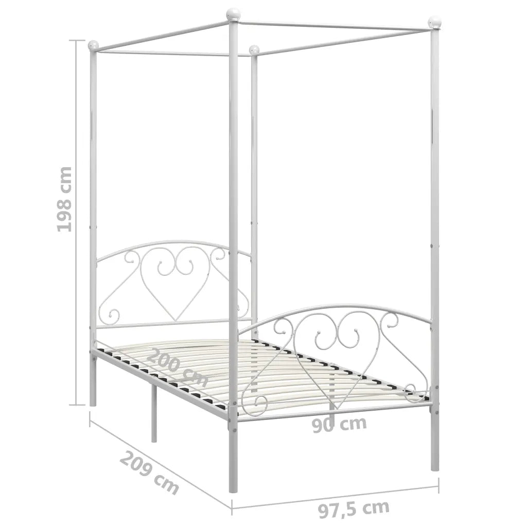 Giroletto Baldacchino senza Materasso Bianco Metallo 90x200 cm 284426