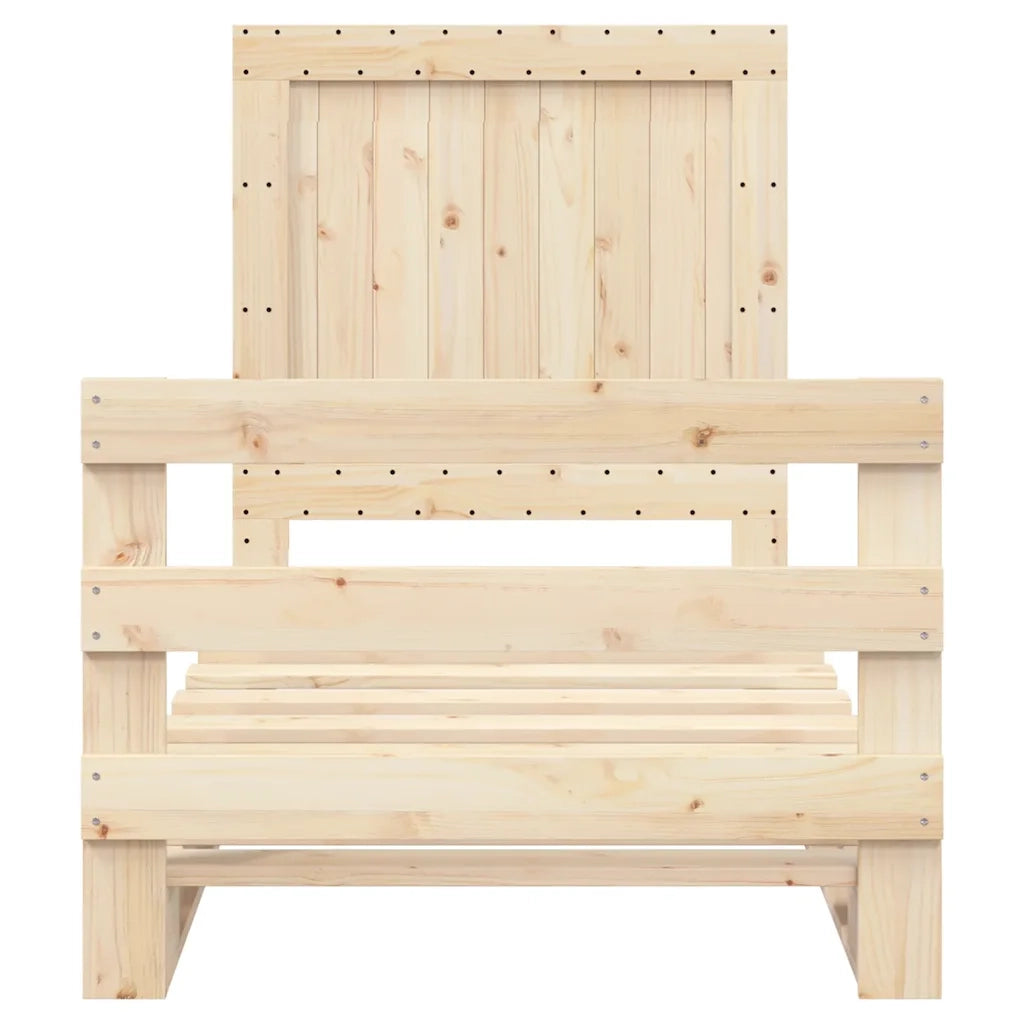 Giroletto con Testiera-Struttura Letto con testiera 90x200 cm in Legno Massello di Pino 906255
