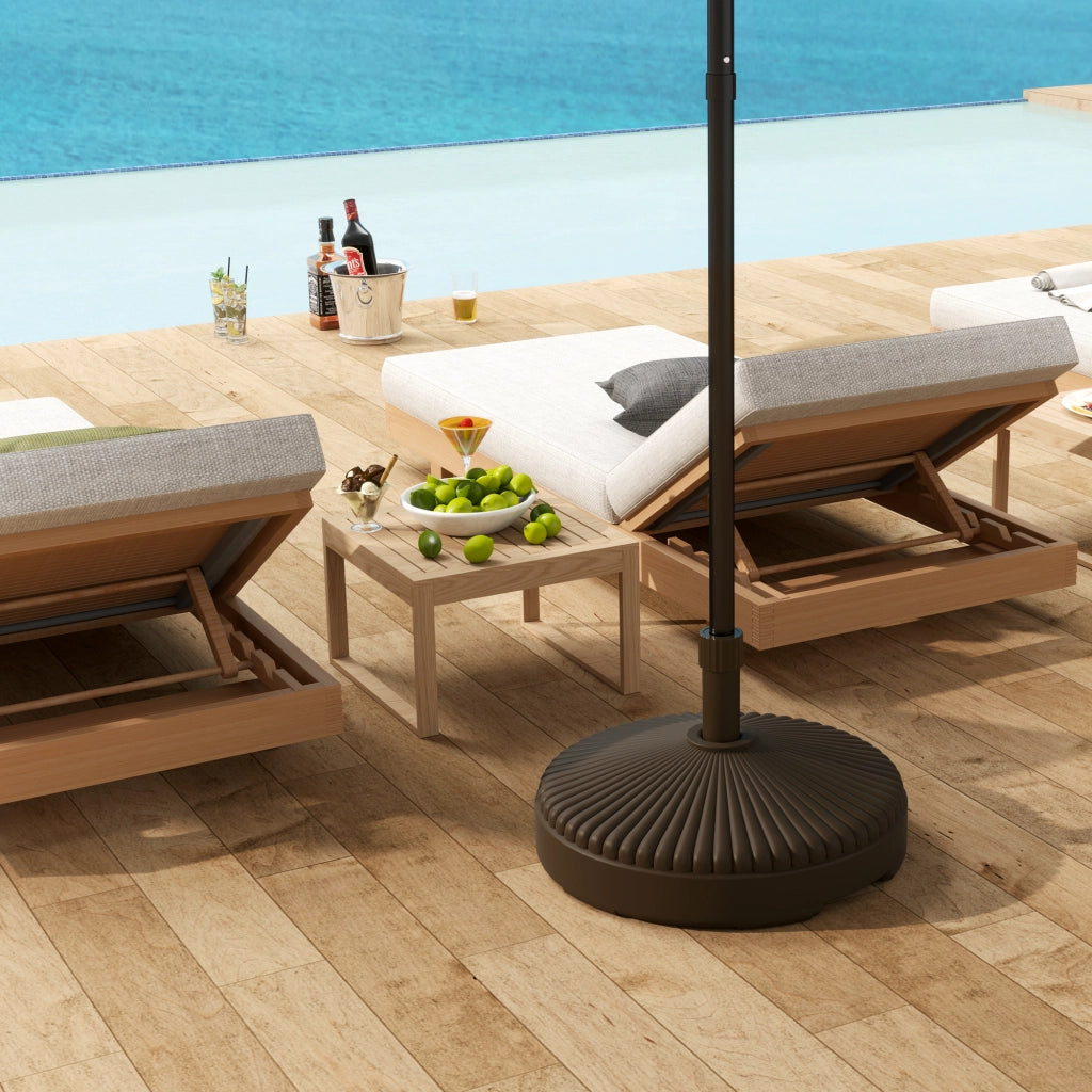 Base per Ombrellone da Giardino Riempiabile ¨C Zephmum ¨C 28 kg Sabbia 23 L Acqua ?55x30 cm Marrone