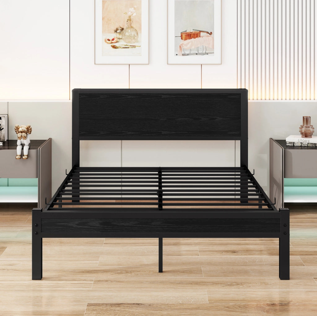 Letto singolo in MDF e metallo con vano sottoletto