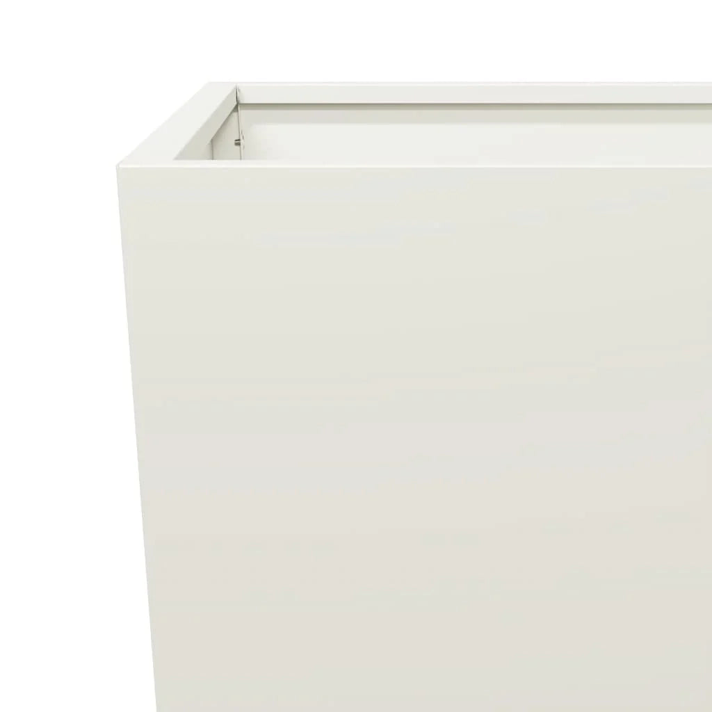 Fioriera rialzata per piante fiori giardino terrazze set da 2 45 x 45 x 75 cm acciaio bianco 02_0038979