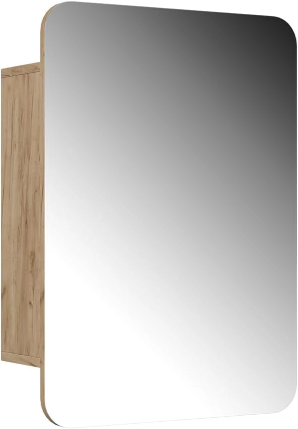 Specchio contenitore bagno Zino, Antracite, 70 x 50 cm con ripiani, Ordine ed eleganza per ogni bagno