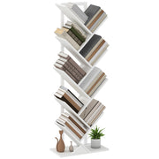 Libreria Scaffale Albero con 9 Ripiani ¨C zephmum ¨C Bianco 50x24x136 cm
