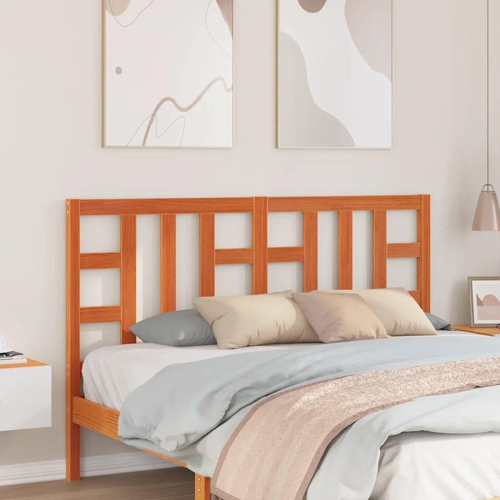 Testiera Marrone Cera 150 cm in Legno Massello di Pino 844192