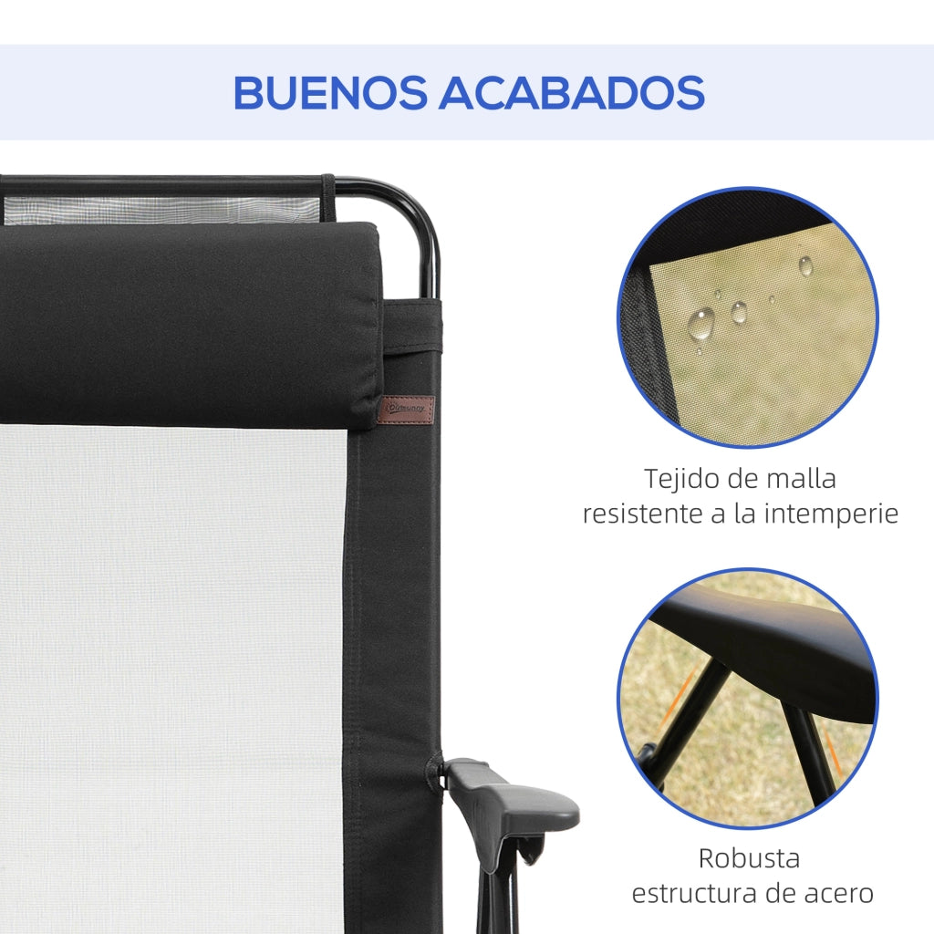 Sedia da pranzo pieghevole con schienale reclinabile ¨C Zephmum ¨C Nero 62x70x109 cm