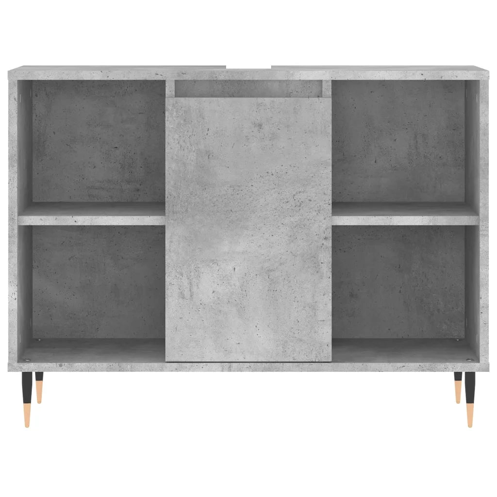 Armadietto da Bagno Grigio Cemento 80x33x60cm Legno Multistrato 831624