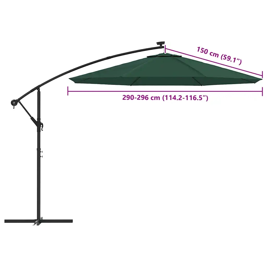 Telo di Ricambio per Ombrellone a Sbalzo Verde 300 cm CFW9190843