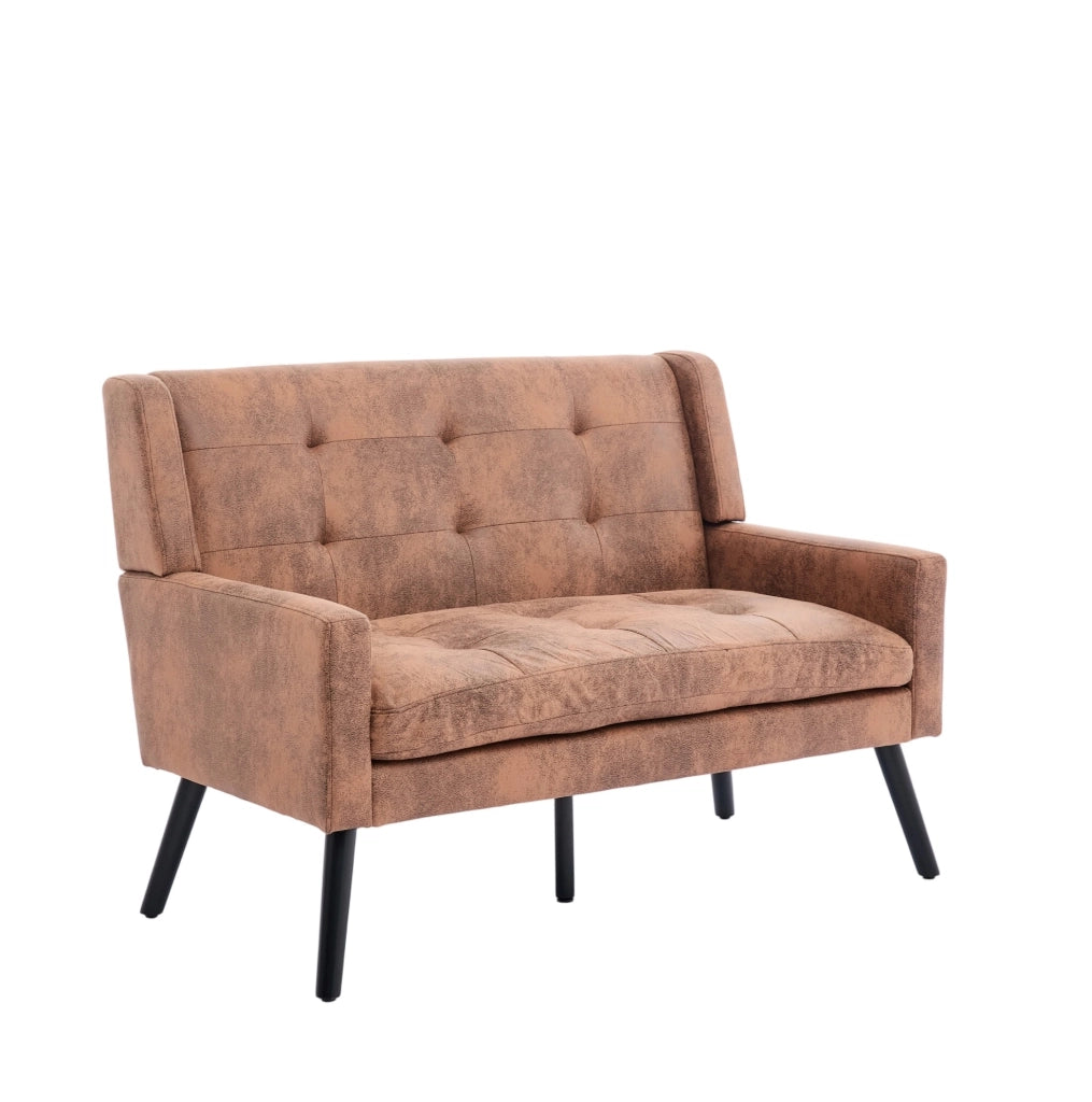 Panca imbottita 2 posti in effetto suede color Coffee