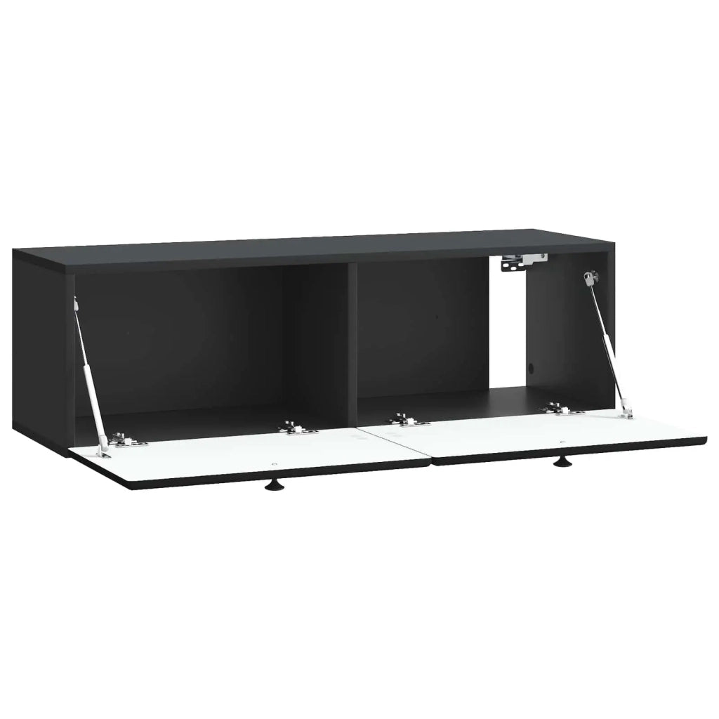 Mobile Porta TV da Muro-Credenza per TV sospesa 98 x 31 x 30 cm Nero
