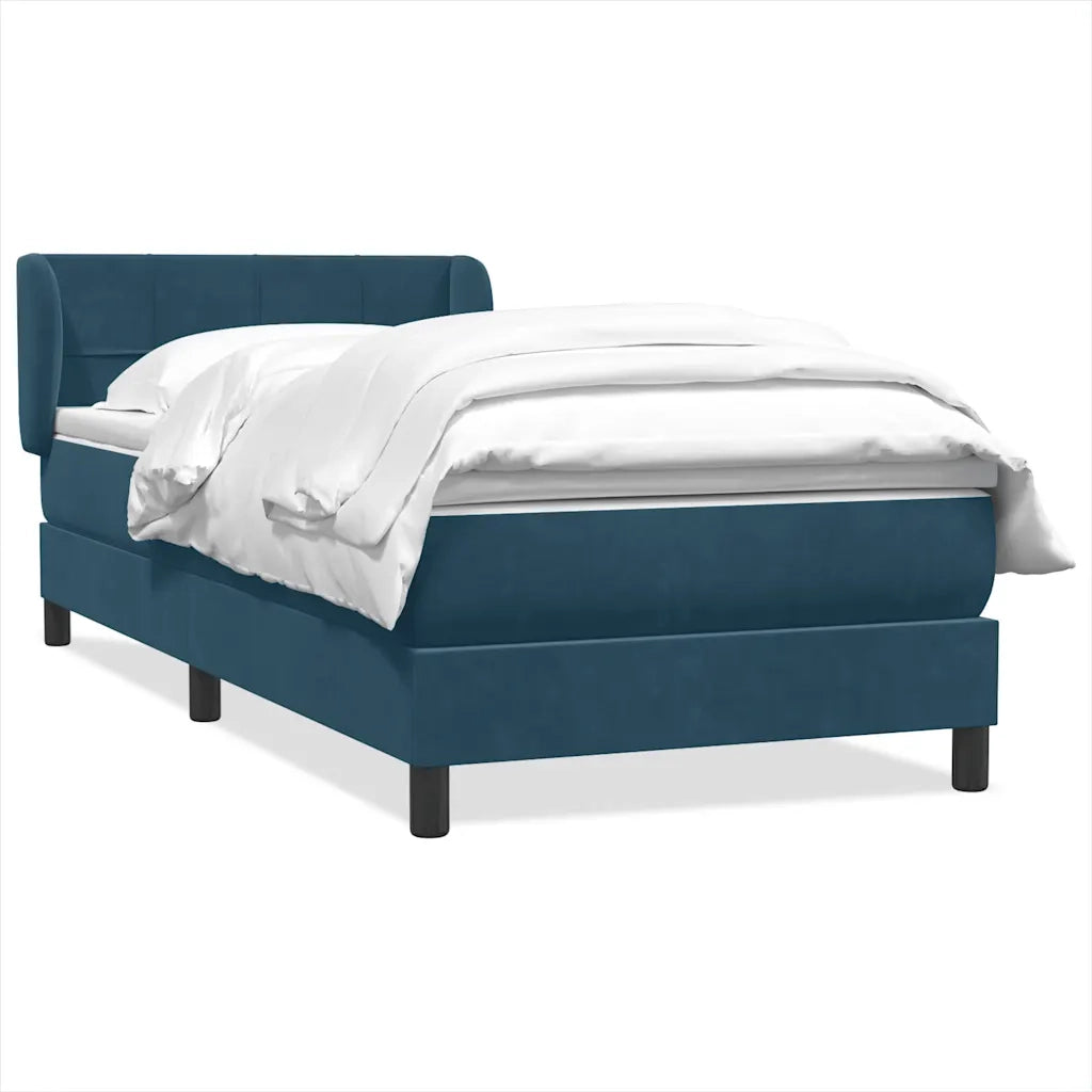 Giroletto a Molle con Materasso Blu Scuro 80x210 cm Velluto 3317509