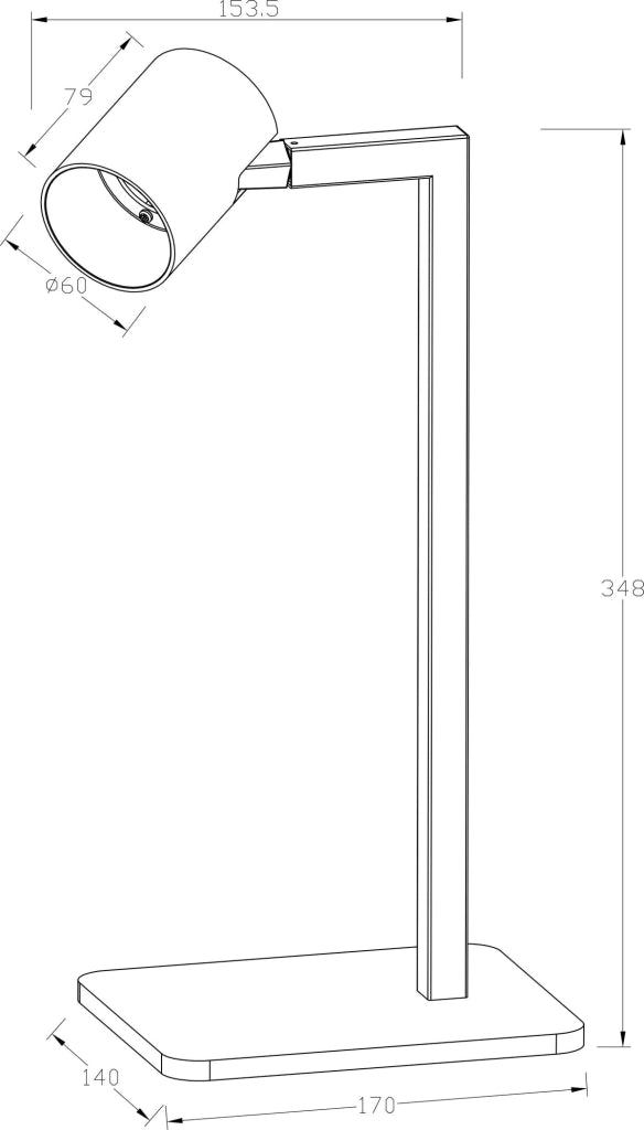 Lampada da scrivania Snow nera GU10 Light Prestige
