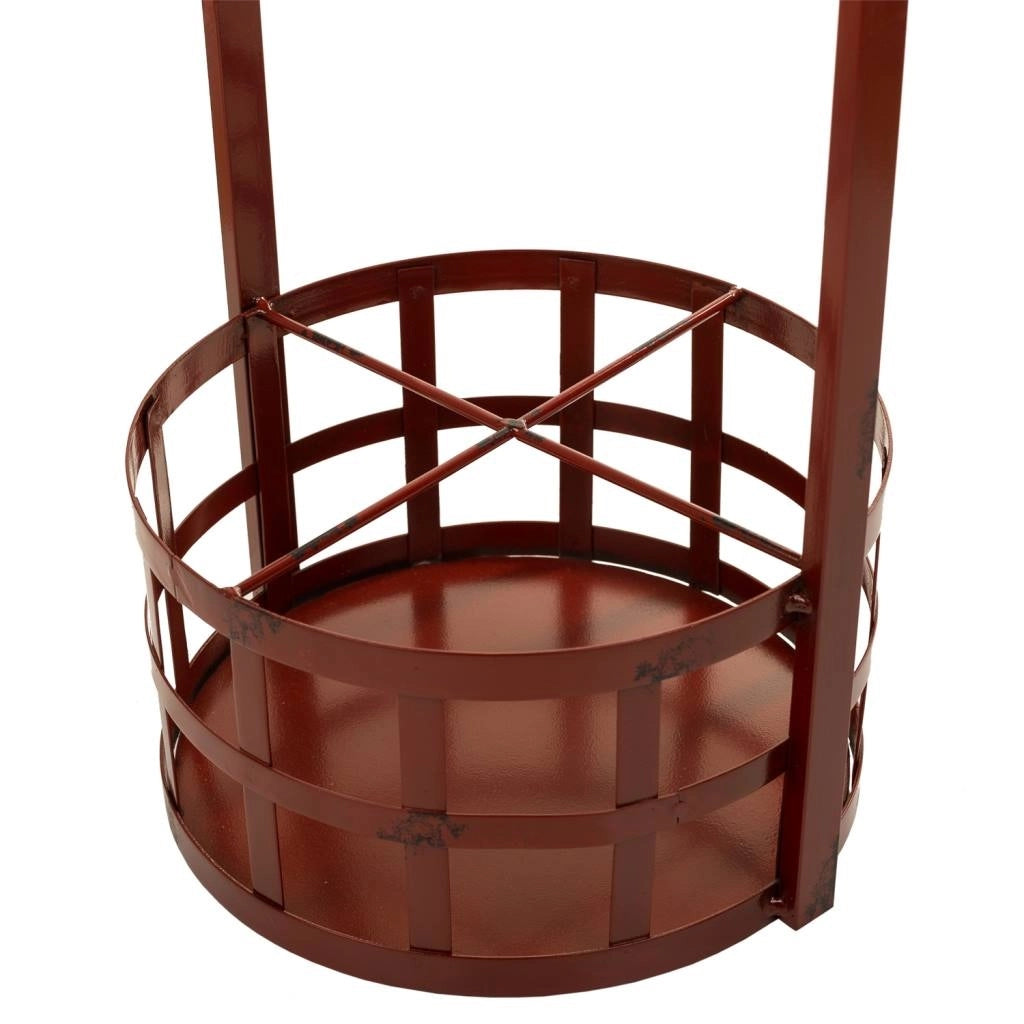Tavolo portabottiglie in metallo rosso 42x42x60h
